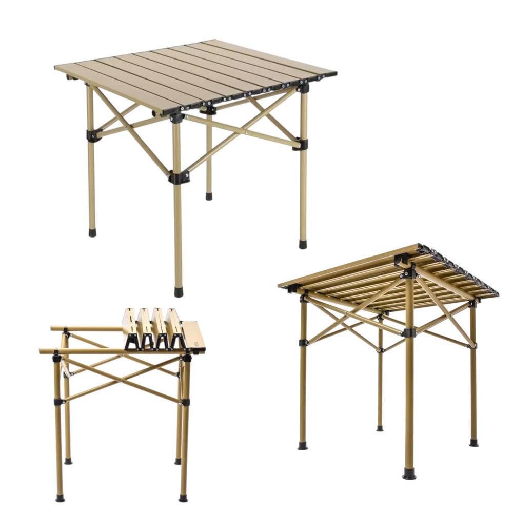 Ofertă Masă 53x51x50cm și 4 Scaune Pliabile 52x52x80cm în Culori Diferite cu Suport Pahar