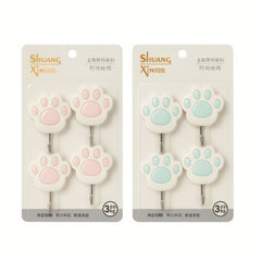 Cârlige de Perete cu Adeziv 8cm Model Lăbuță 4/set, Suport 3kg, Diferite Modele Engros