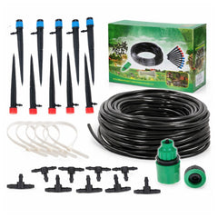 Kit Irigare Picurare Grădină 10cm, cu Furtun, Duze Reglabile si Conectori, Set Profesional Udare Plante