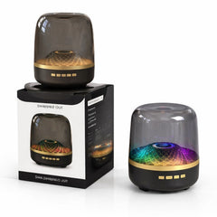 Boxă Audio Bluetooth Portabilă 13x11cm, Model Cristal Acustic Mini, luminare LED Multicoloră, USB-C