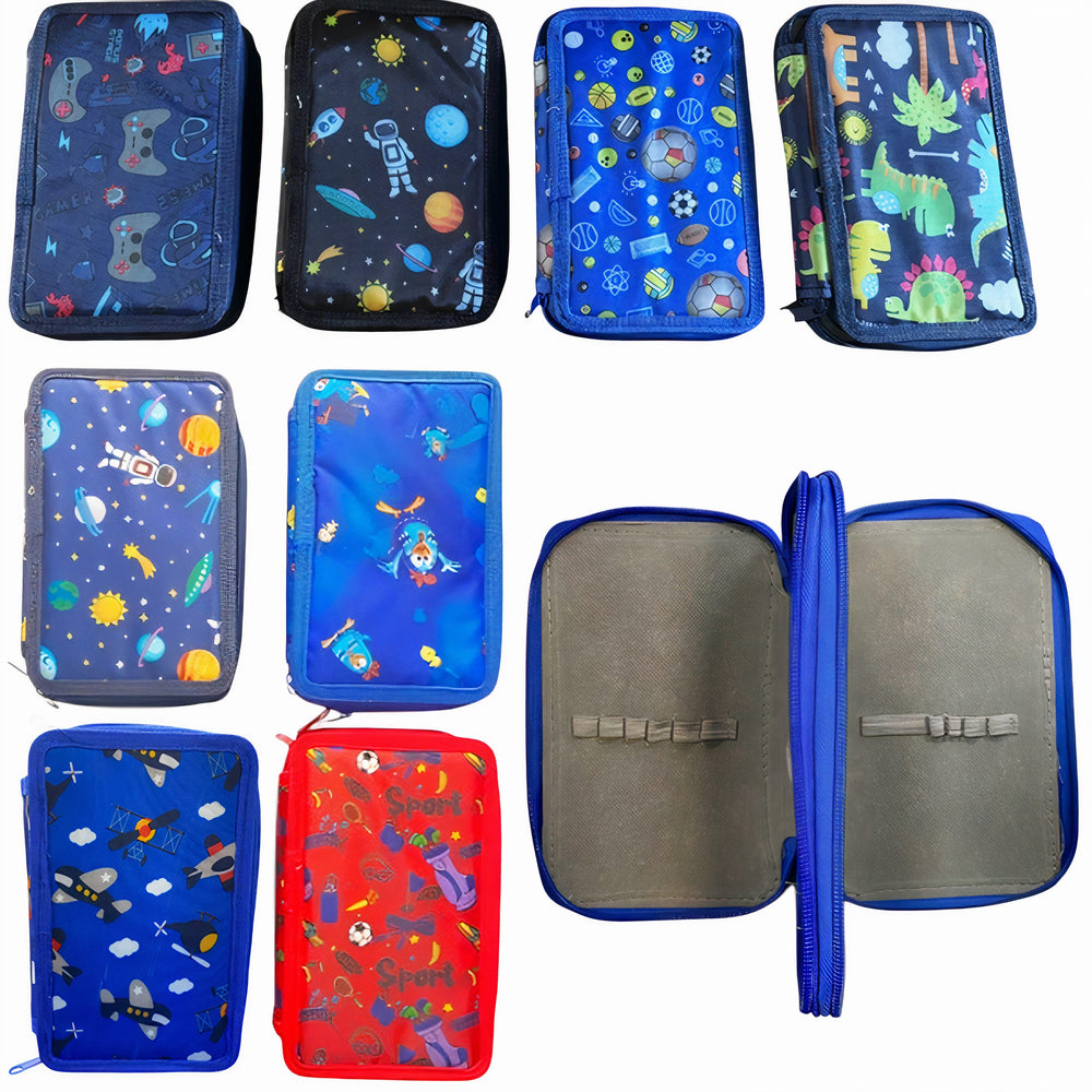 Penar pentru Scoala, 20x12cm cu 2 Fermoare, Neechipat, Diferite Modele Engros