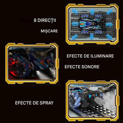 Mașină Electrica 27x18x8.5cm Control prin Telecomandă și Brățară Gesturi, cu Efecte de Lumină Sunet și Spray Diferite Culori Engros