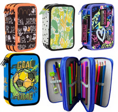 Penar pentru Scoala 19x12cm cu 3 Fermoare, Neechipat, Diferite Modele Engros