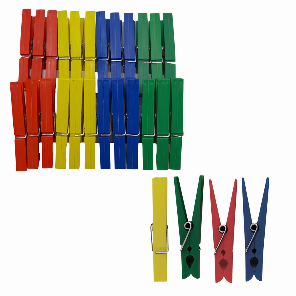 Carlige pentru Rufe 24/set, din Plastic 8cm Diferite Culori Engros