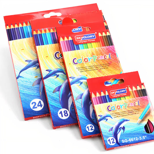 Creioane colorate SkyGlory 24/Set, 12 culori, 9 cm Engros