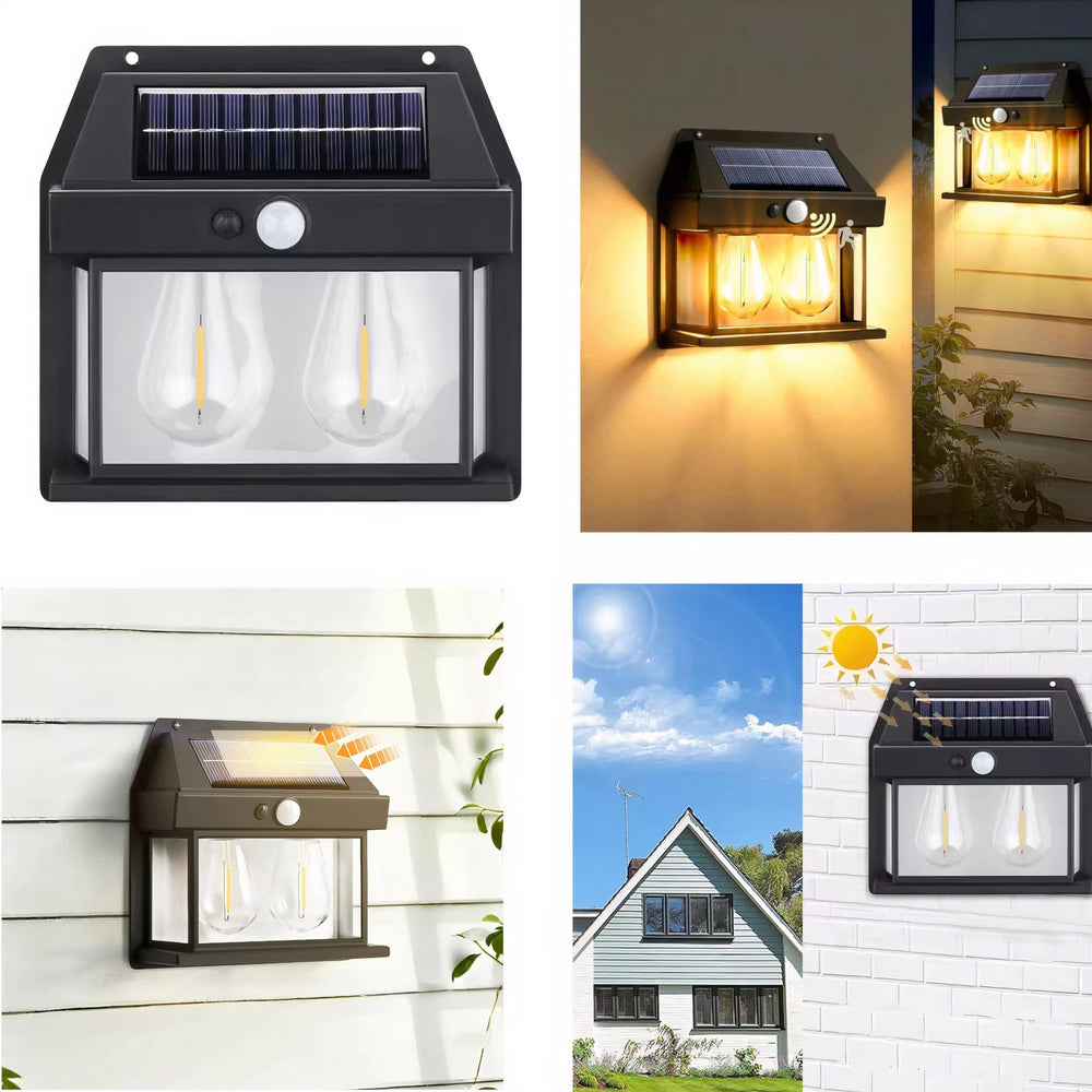 Lampa Solara Led cu Senzor de Miscare 16x17cm de Perete, cu 2 Becuri 888-2W Engros