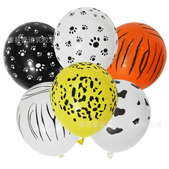Baloane din Latex, 10/Tipla Animal Print, Diverse Culori 30cm 10/set