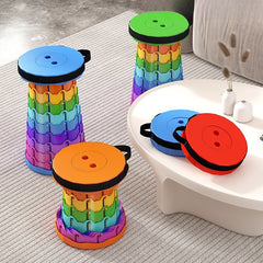 Scaun Telescopic Pliabil 45×25cm, Reglabil pe Înălțime, Portabil cu Curea, Diferite Culori