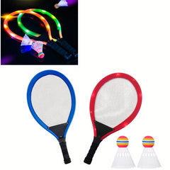 Paleta Badminton 2/set cu Luminite 55cm, cu 2 Fluturasi din Plastic Diferite Culori Engros