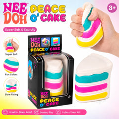 Jucărie Squishy Felie de Tort, 7.5×5×4.5cm Antistres, Super Moale și Elastică, Model Peace O' Cake, Diferite Culori 