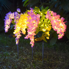 Lampă Solară LED 2/set, Model Flori Căzătoare Decorative, 80cm Panou Solar Integrat, Diferite Culori