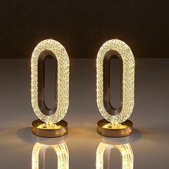 Lampă LED Decorativă 26x12x10cm, Ovală cu Suport si Touch Control, Model Cristal cu 3 Moduri de Lumina 