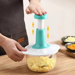 Tocator Manual 1.5L Multifuncțional, cu 3 Lame din Oțel Inoxidabil, 27cm, pentru Legume și Carne 