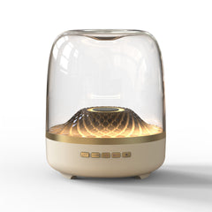 Boxă Audio Bluetooth Portabilă 13x11cm, Model Cristal Acustic Mini, luminare LED Multicoloră, USB-C