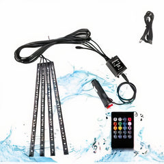 Proiectoare LED Interior Auto, Multicolor, Activare Sonora, Control Wireless, Rezistent la Apa, 12V, Telecomanda Engros