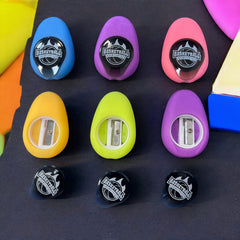 Ascutitori cu Guma de Sters Colorata 24/Set, Forma Ovala, 6 cm Engros