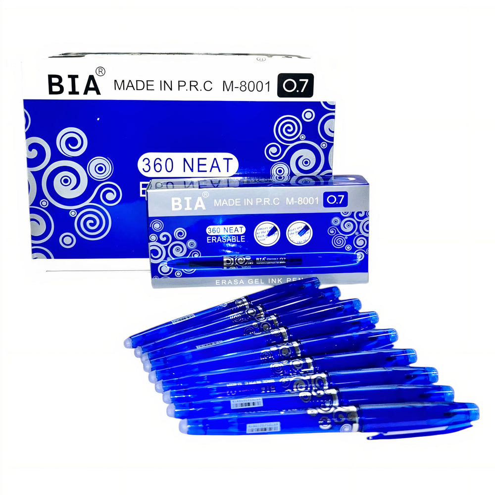 Pix Gel Bia 12/Set, Albastru cu Guma de Sters, 12/Cutie, 15 cm Engros