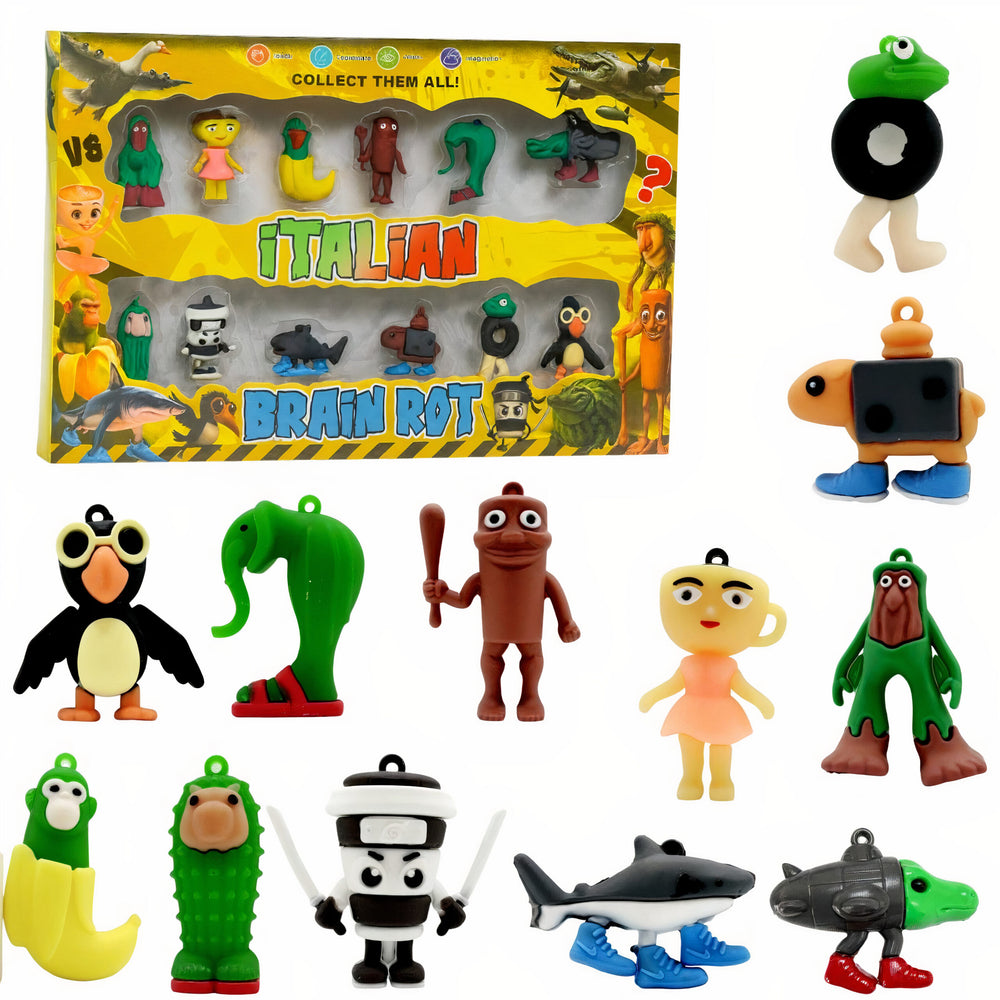 Figurine Italian Brain Rot 12/set Tung Tung Sahur, 6cm Colecționabile Diferite Modele Engros