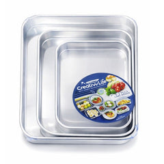 Tavă de Copt din Aluminiu 3/set Formă Dreptunghiulară, 36cm pentru Cuptor și Gătit Engros