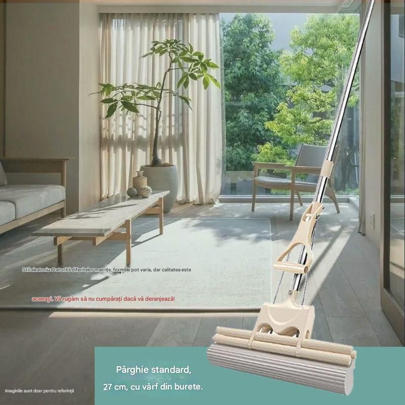 Mop cu Burete 27.5cm Coada Reglabilă 110cm, Retractabil Mecanism de Stoarcere Diferite Culori Engros