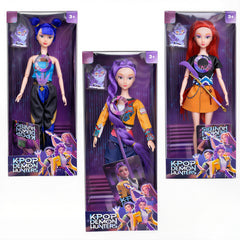 Păpuși KPOP Demon Hunters 29,5cm, cu Muzică și Lumină LED, Articulații Mobile, cu Accesorii Diferite Modele Engros