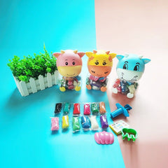 Plastilina Colorata pentru Copii 12 Culori/set cu Accesorii de Modelat 6/set Figurina Vacuta