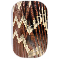 Perdea Decorativă pentru Ușă 90x195cm, din Mărgele cu Bară din Lemn, și Agățători Metalice Model Zig-Zag