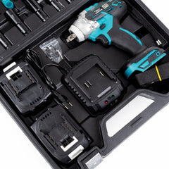 Cheie De Impact si Insurubat 380 Nm, cu 30 Accesorii Incluse si 2 Acumulatori 48V, Trusa Inclusa
