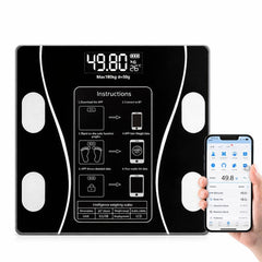 Cântar Inteligent 26x26cm cu Conectare Bluetooth, Analiză Corporală Completă și Aplicație Mobilă, Afișaj LCD