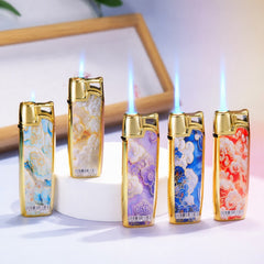 Brichete Metalice Antivânt 25/set, Flacără Albastră 7.5cm, Modele cu Nori Colorati 