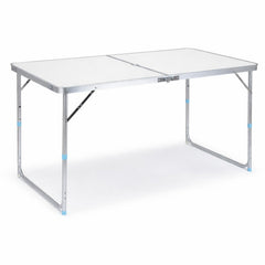 Masă Pliabilă 120x60cm cu Înălțime Reglabilă, Orificiu pentru Umbrelă, Tip Servietă, Cadru Aluminiu, Portabilă, Diferite Culori