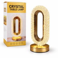 Lampă LED Decorativă 26x12x10cm, Ovală cu Suport si Touch Control, Model Cristal cu 3 Moduri de Lumina 