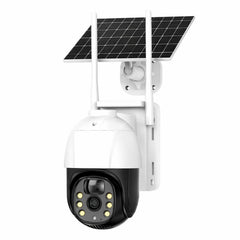 Cameră Supraveghere Solară 19cm, 4K Ultra HD, Rotire 360°, Triple Lens Design, o Cameră Reală, 2 Antene Wi-Fi, Vedere Nocturnă IR, Audio Bidirecțional, Control prin Telefon 