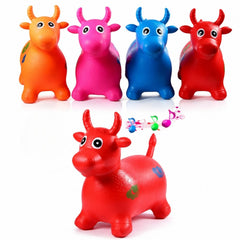 Animalut Gonflabil pentru Sărit 50×40×25cm, din Cauciuc, Model Văcuță, cu Sunete Muzicale, pentru Copii, Diferite Culori