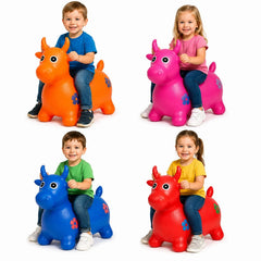 Animalut Gonflabil pentru Sărit 50×40×25cm, din Cauciuc, Model Văcuță, cu Sunete Muzicale, pentru Copii, Diferite Culori