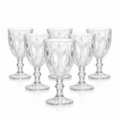 Pahar din Sticlă 6/set, cu Picior 17cm, Model Cristal