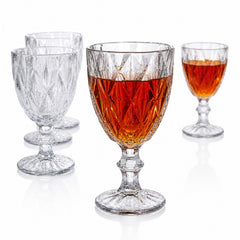 Pahar din Sticlă 6/set, cu Picior 17cm, Model Cristal