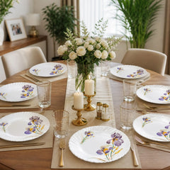 Farfurie din Opal 6/set, Model Floral 19cm