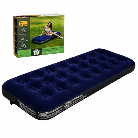 Saltea Gonflabila 191x76x22cm pentru Plaja sau Camping, Suprafata din Catifea