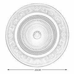 Farfurie Plată 25cm, din Sticlă 3/set, Transparenta