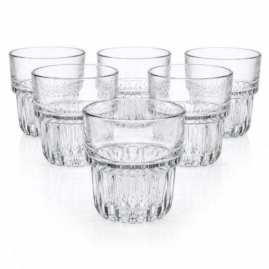 Pahar din Sticla 6/set, Transparent, 8x8x5.5cm Model Cristal