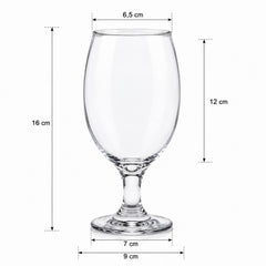 Pahar cu Picior 16cm, din Sticla 6/set, Transparent