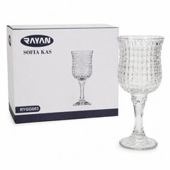 Pahar cu Picior 6/set din Sticla, 15.5cm, Model Cristal, Transparent