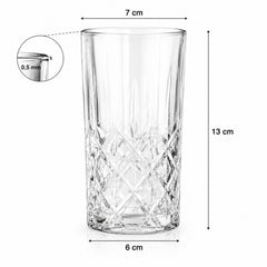Pahar din Sticla 6/set, Model Cristal 13cm, Transparent