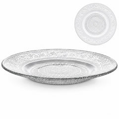 Farfurie din Sticlă 6/set, cu Model Cristal 18cm, Transparenta