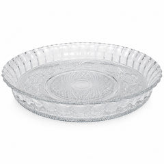 Platou din Sticlă 30x6cm, Model Cristal Floral, Transparent