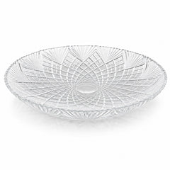Platou din Sticlă 30cm, Model Cristal Floral, Transparent