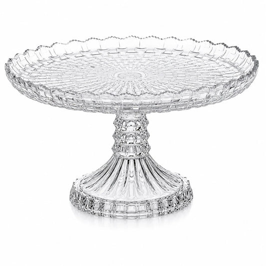Fructiera din Sticlă cu Picior 30x15x12cm, Model Cristal