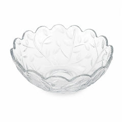 Bol din Sticlă 23x10cm, Model Cristal Floral, cu Margini Ondulate