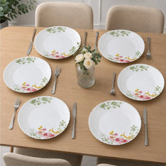Farfurie din Opal 6/set, Model Floral 24cm